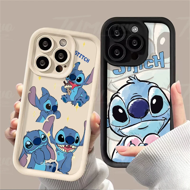 Cartoon Disney Stitch Soft Silicone Case for Samsung Galaxy S24 Ultra S23 FE S22 S21 Plus FE A54 A34 A14 A73 A53 A33 Matte Cover