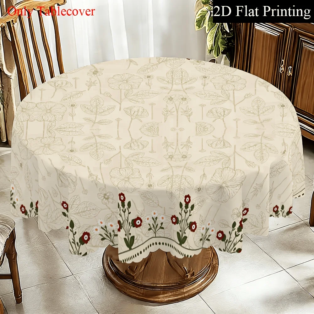 2D planar fan-shaped lace edge tablecloth, elegant and retro garden floral border decoration for table cover.zyc