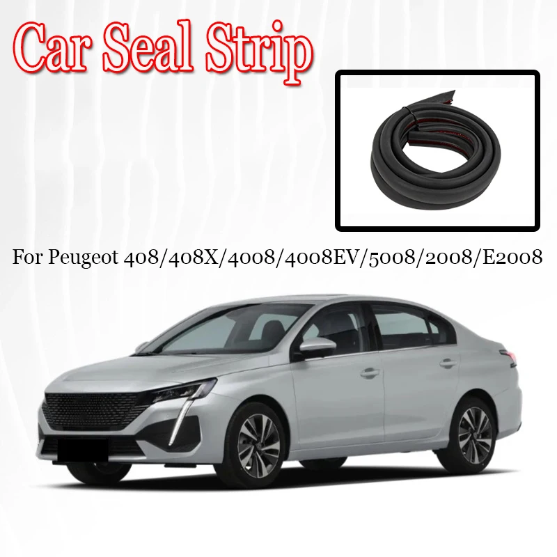 Car Door Seal Strip Rubber Noise Insulation Weatherstrip Soundproof Car Seal Strong Adhesive For Peugeot 408 408X 4008 2001-2023