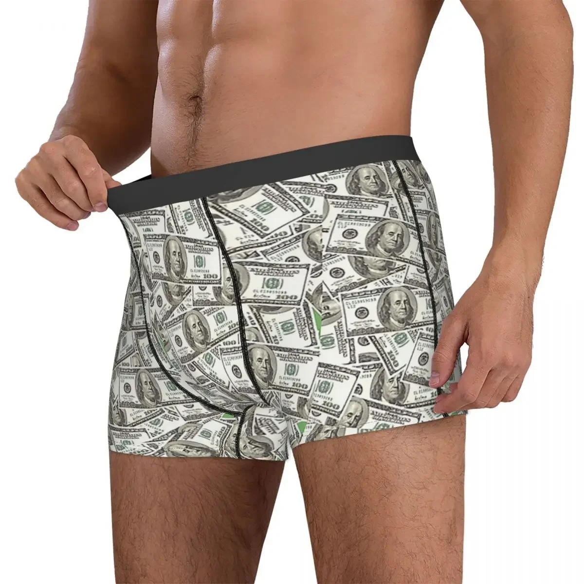 Boxer mutande pantaloncini soldi $100 banconote mutandine intimo maschile confortevole per Homme Man Boyfriend Gift