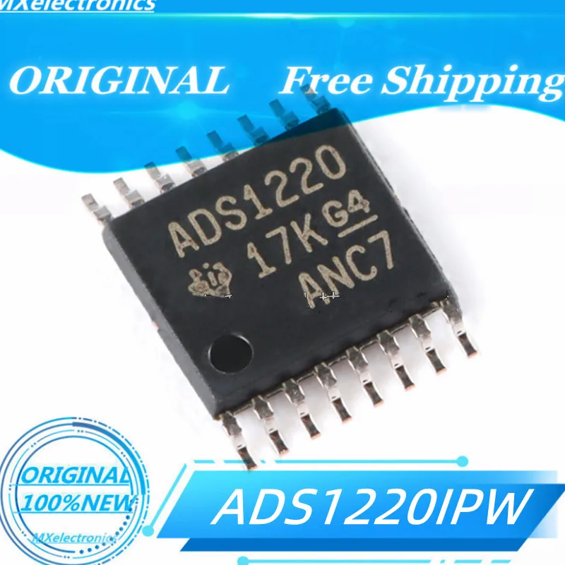 2PCS-20PCS/LOT 100%NEW  ADS1220IPW ADS1220IPWR ADS1220 TSSOP-16  ORIGINAL  ADC Low-Power Low-Noise 24-Bit ADC