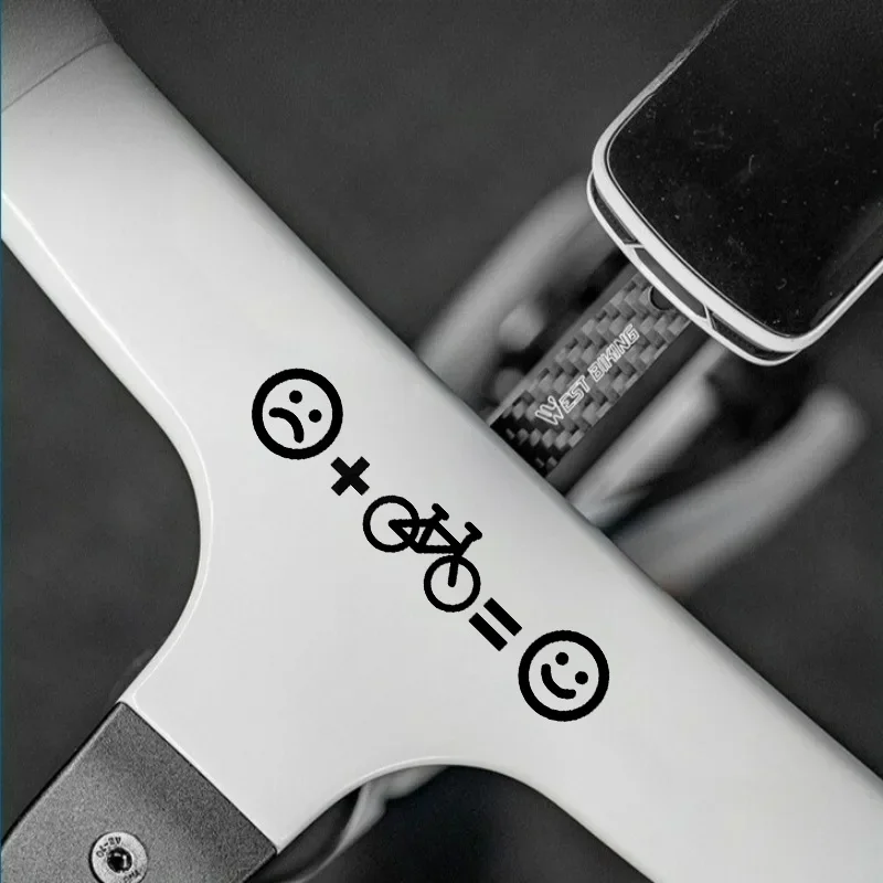 Pegatinas de vinilo con diseño de cara triste y cara feliz, fórmula matemática, calcomanías impermeables para decoración de cuadro de bicicleta y portátil