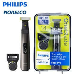 Бритва Philips Norelco OneBlade QP6550/70, влажное и сухое использование, методы контурирования