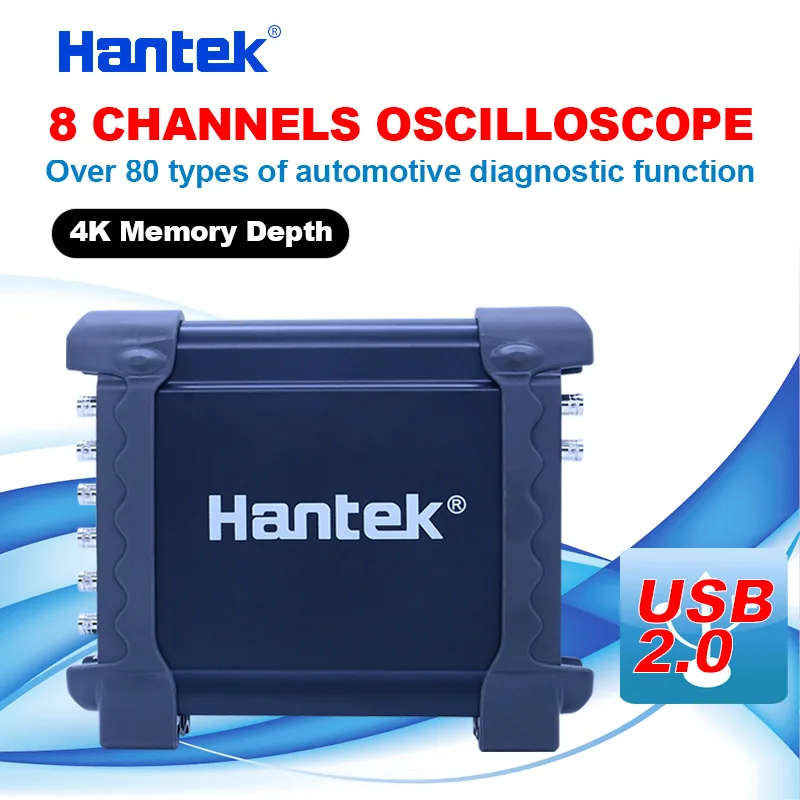 

Hantek PC USB 8CH Automotive Diagnostic Digital Oscilloscope/DAQ/Programmable Generator with Ignition Probe 1008C 1008B