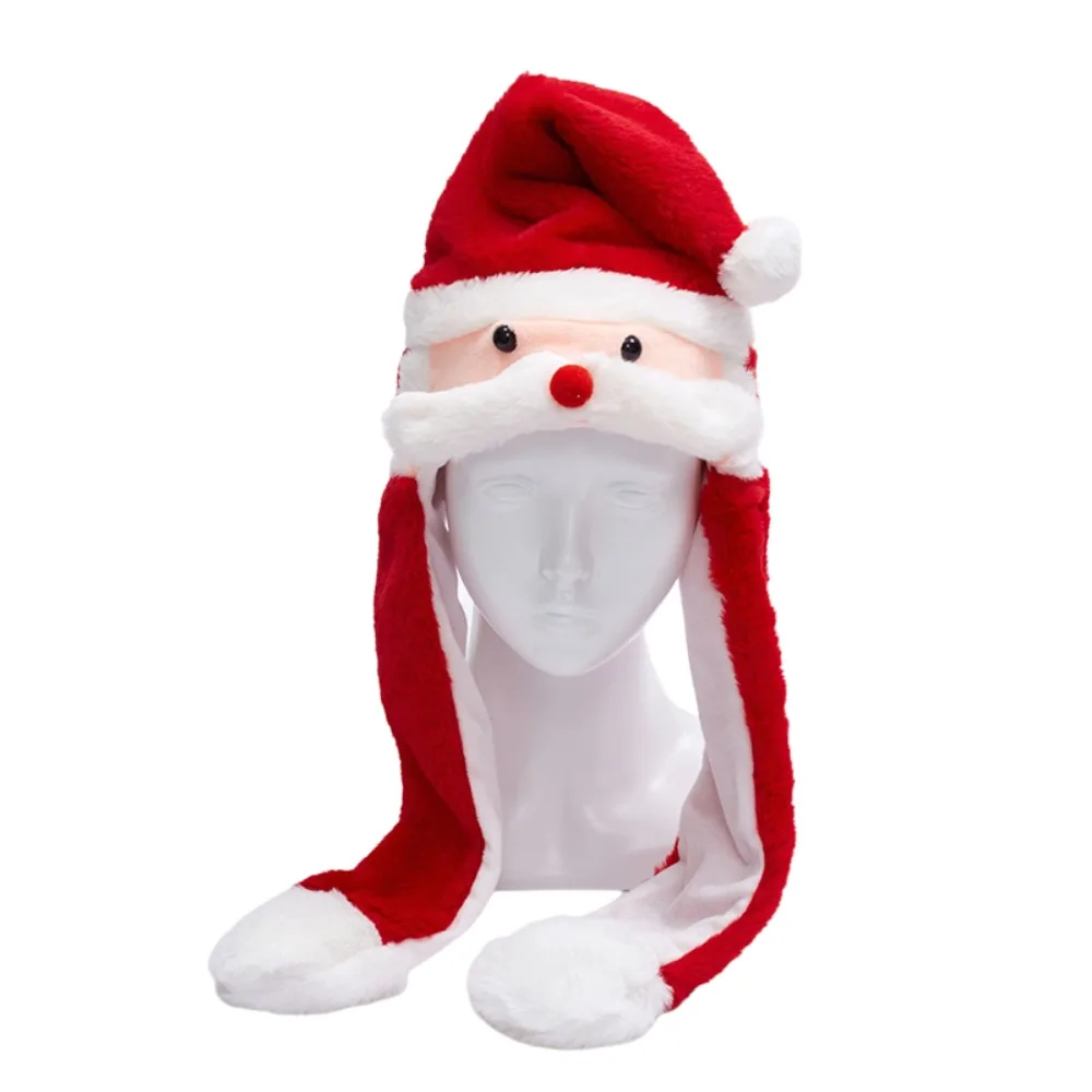 

Cartoon Christmas Party Hats Thickened Jumping Up Ears Ear Moving Hat Keep Warm Santa Reindeer Party Headdress Kids