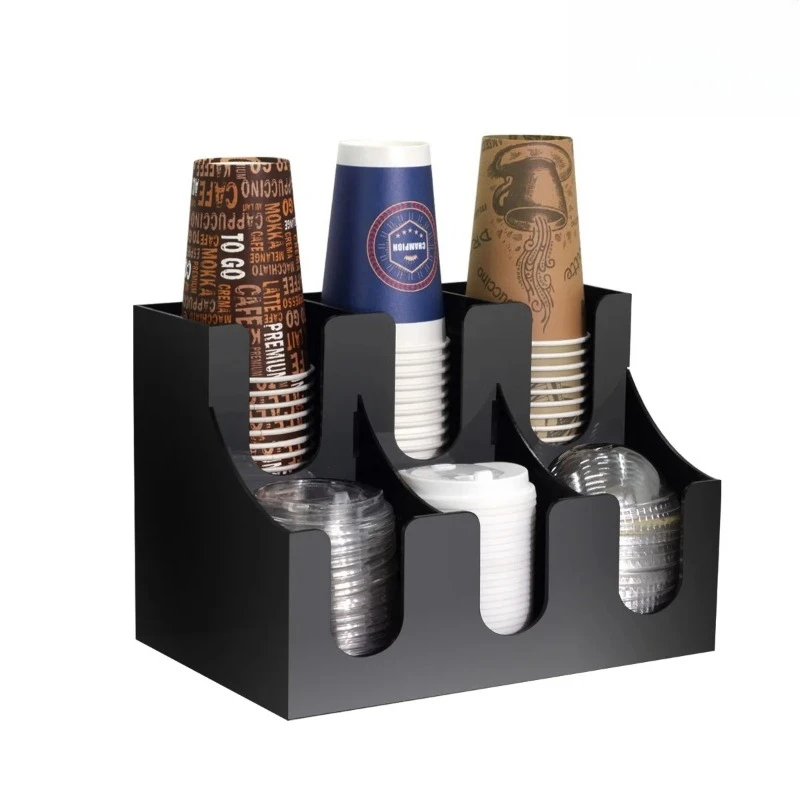 

yjq acrylic cup lid storage rack coffee milk tea shop bar counter cup storage device