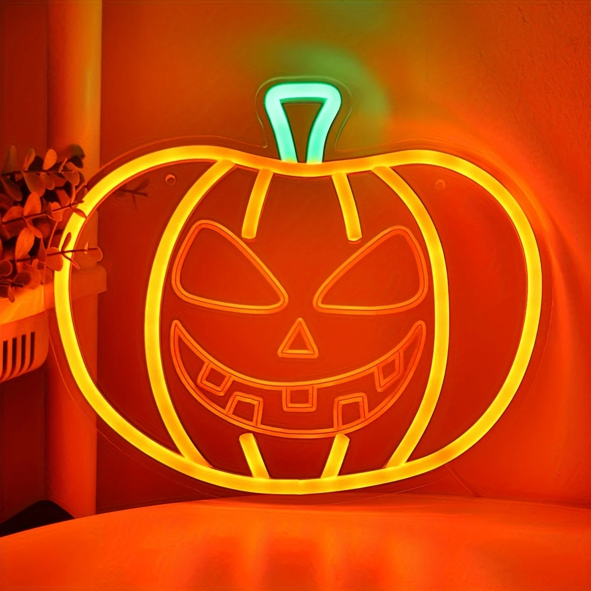 Halloween Pumpkin LED Neon Sign,USB Powered, Neon Light for Party, Room, Pub, Club, Shop, Salon Decor