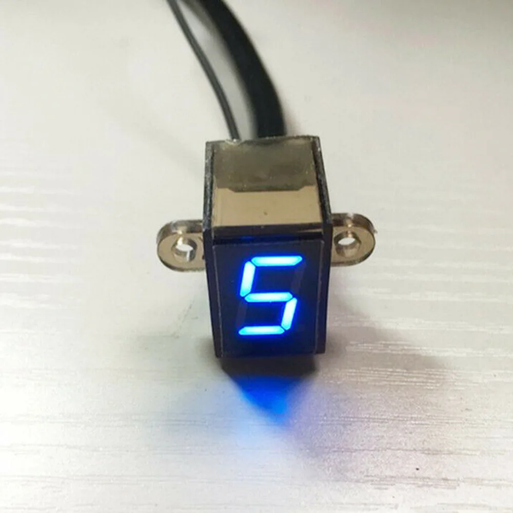 Motorcycle Gear Indicator with LED Display for Shift Clutch Lever Showing 0 to 6 Speeds 12V Input Voltage Water Resistant