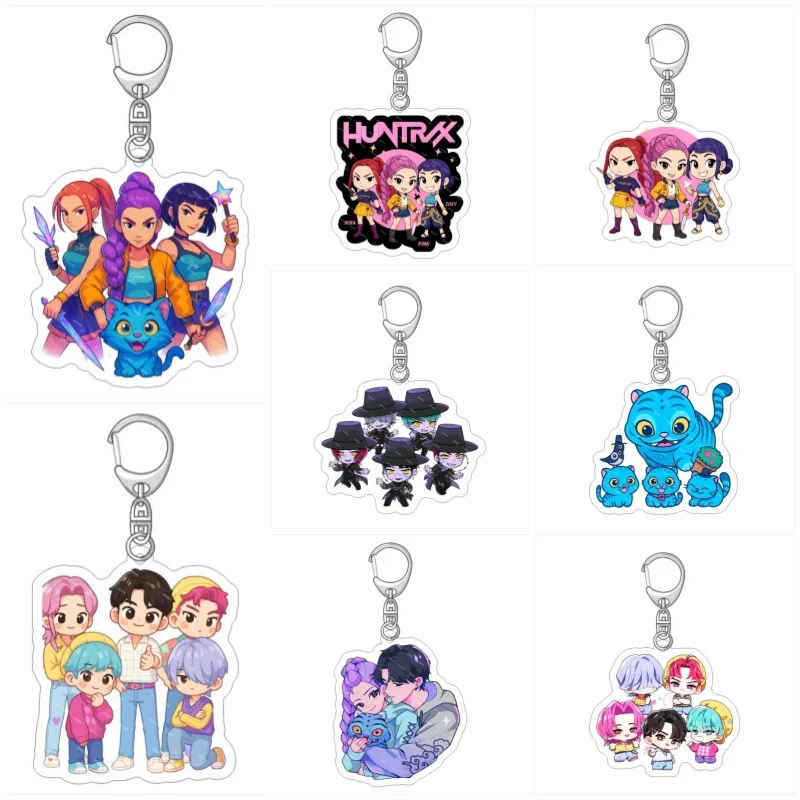 Акриловый-брелок-huntr-x-k-pop-demon-hunters-с-героями-мультфильмов-милое-автомобильное-зеркало-заднего-вида-детская-школьная-сумка-на-день-рождения-красочный-кулон-подарки-6-см