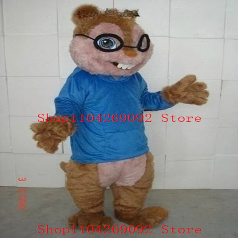 

Furry Chipmunk Mascot Costume Cartoon Character Fur Squirrel Mascotte Costume Birthday Cosplay Maskote Carnival Suite