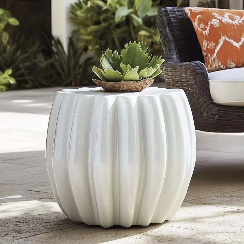 Side cabinet and wavy coffee table bedside table living room side table outdoor