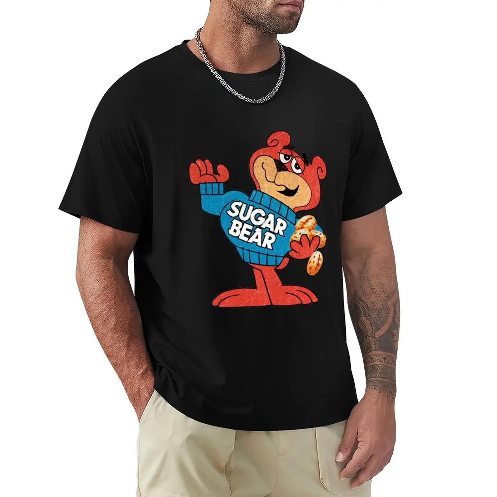 Classic Sugar Bear Super Sugar Crisp Cereal Bear Mascot Character T-Shirt Aesthetic clothing workout shirts for men