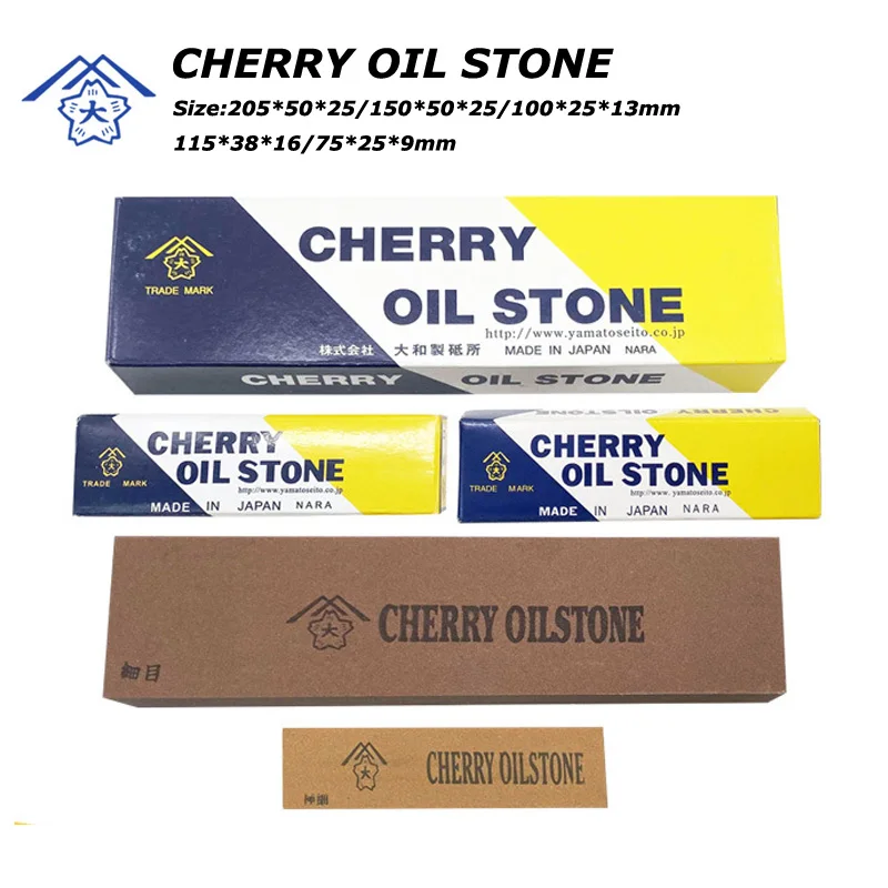 1pcs Japan Cherry Oilstone 205*50*25mm Mold Polishing Stone Aluminum Oxide Grinding Tool Stone 100*25*13mm Grit120~400