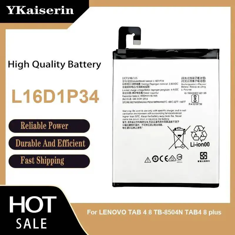 

Tablet Battery High Quality For Lenovo Tab 4 8 TB-8504N TAB4 Plus 4850Mah L16D1P34
