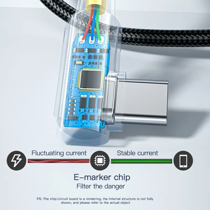 Essager 100W USB Type C To USB C Cable 90 Degree Angle For iPad MacBook Pro Xiaomi Samsung Huawei Fast Charging Type C Date Wir