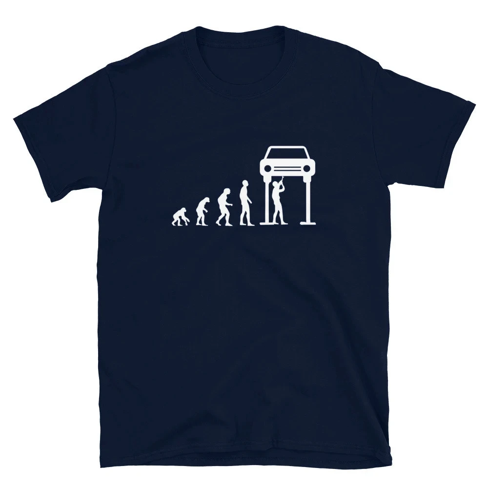 Car Mechanic Evolution T-shirt Summer Men's Tracksuit Round Neck Short-sleeved Tops Casual Pullover Cotton Fashion Homewear