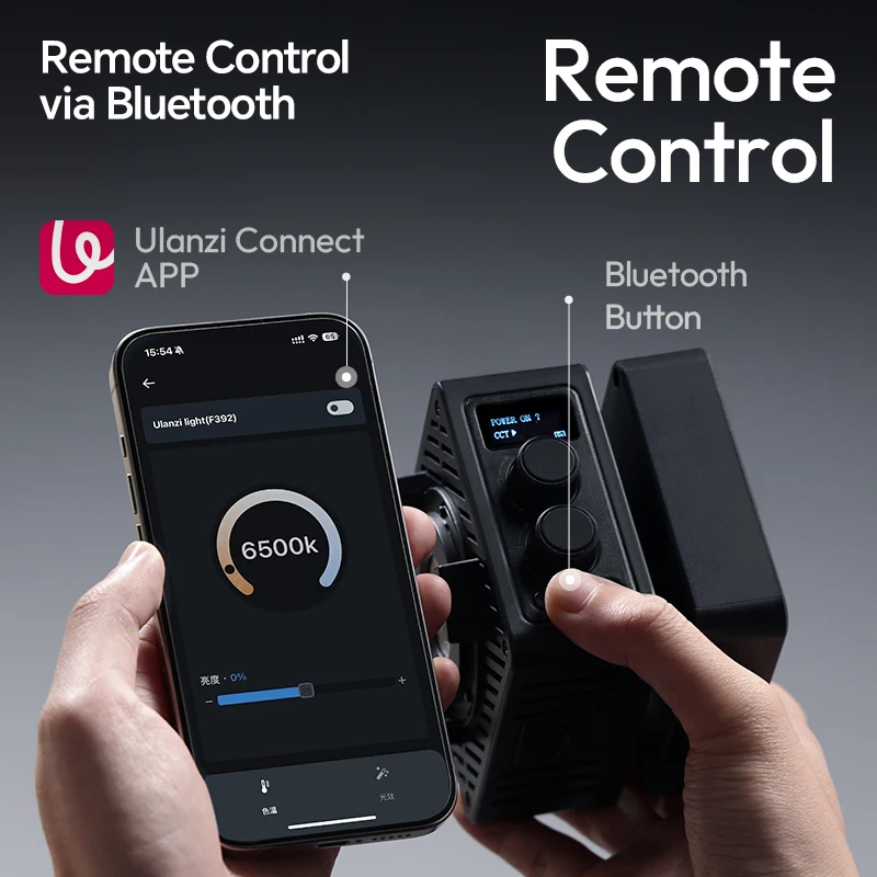 Ulanzi EC65 65W Cube Light COB Light 2700-6500K Mini Bowens Mount COB Suporte de luz de vídeo remoto com controle condensador óptico
