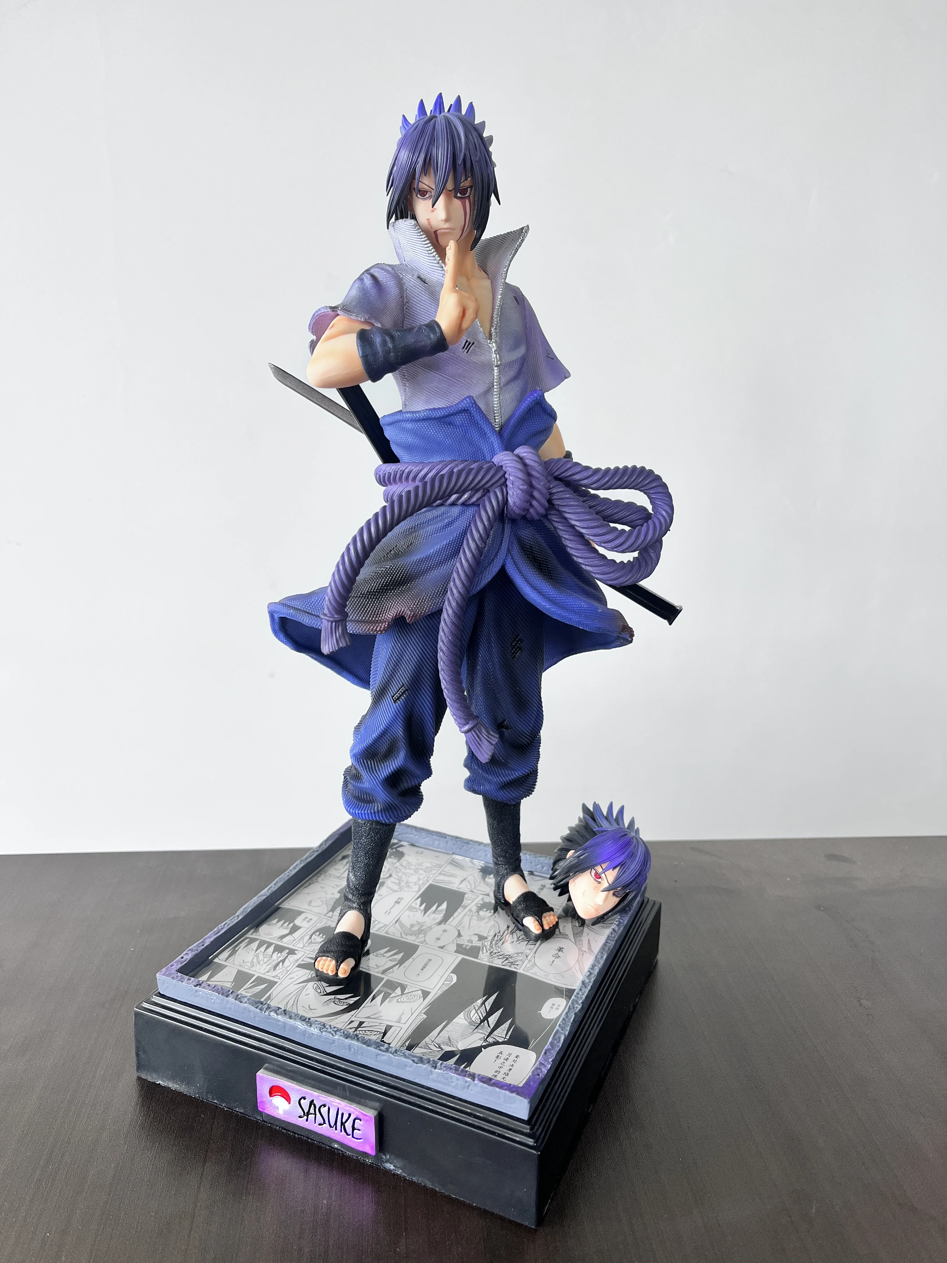 

Anime 35cm Naruto Uchiha Sasuke Figure - Double Head Carving Collectible Decor Desktop Ornament Model Toy Anime Naruto Fans Toy