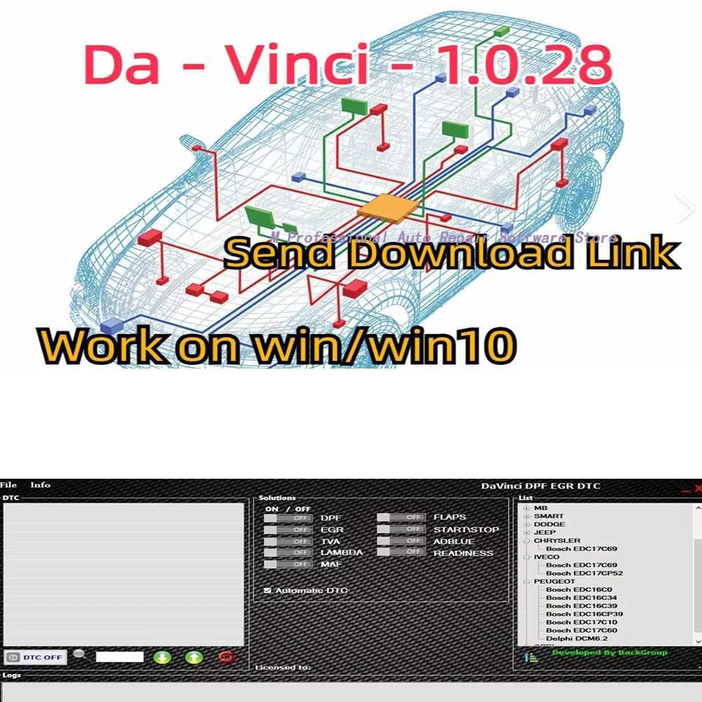 El software Da Vinci 1.0.28, diagnóstico de reparación, activa el uso ilimitado, ejecutar en win 7, el servicio posventa está ga