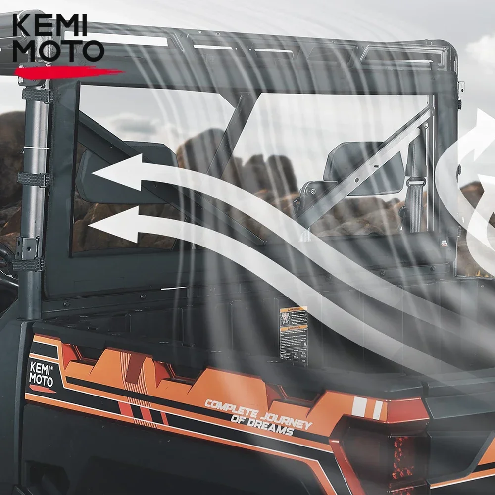 

KEMIMOTO Заднее мягкое окно из ПВХ, совместимое с Polaris Ranger XP 1000/XP 900/1000 2013-2024 UTV Водонепроницаемое заднее лобовое стекло