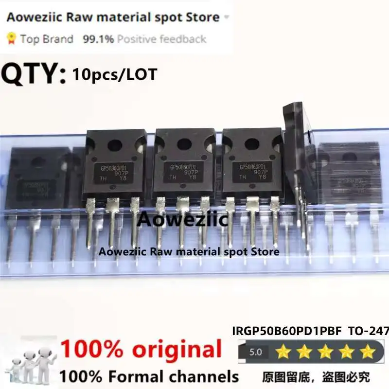 Aoweziic 2018 + 100% Novo Importado Original IRGP50B60PD1PBF IRGP50B60PD1 GP50B60PD1 TO-247 Transistor IGBT 75A 600V