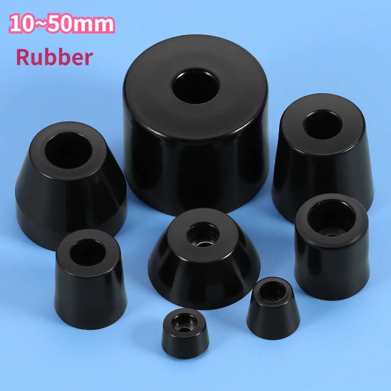 Rubber Feet Black Table Foot Pad Chair Floor Protector Shock Stand Absorber Non-slip Cover Cabinet Bottom Pads Funiture Legs