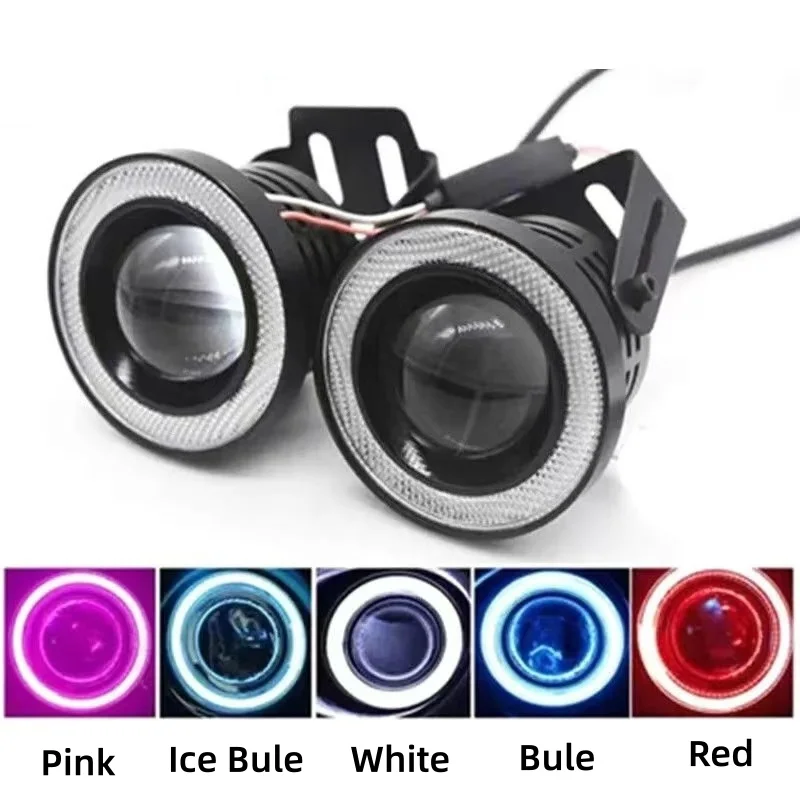 2.5 inch Angel Eyes Halo Ring Fog Light 12V Auto Modified Car LED COB Headlight Bulb Projector Led DRL For Lada Off Road Auto