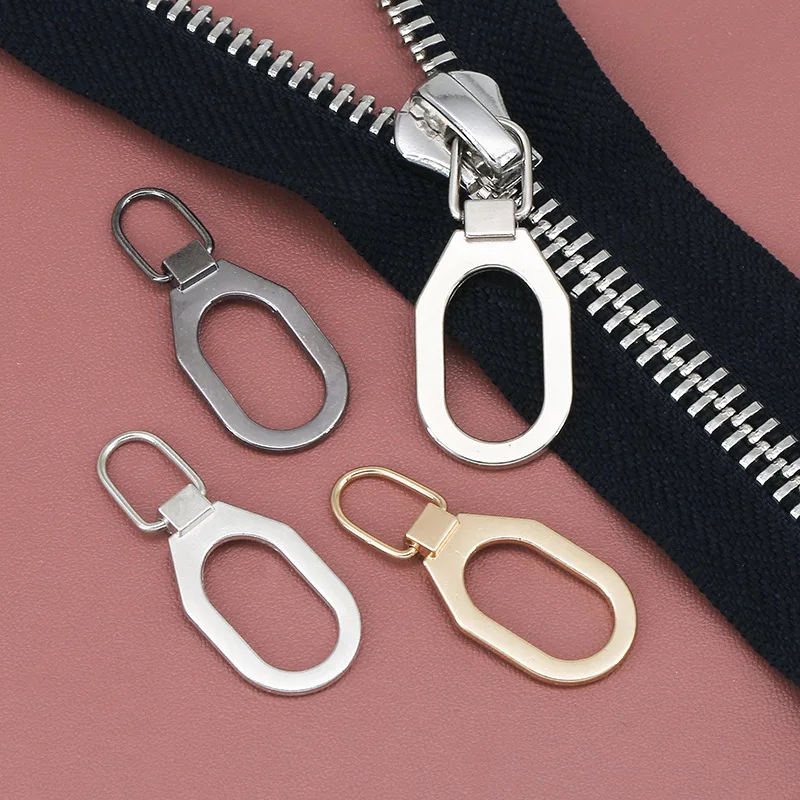 2pcs Zipper Pull Puller End Removable Metal Zippers Head DIY Sewing Craft Clothes Bag Replacement Clip Broken Buckle Fixer Zip