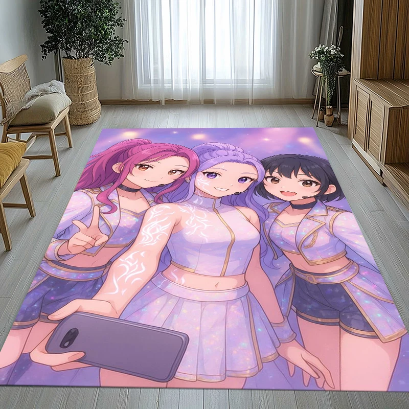 K-Pop Demon Hunters Golden Saja Boys Living Room Non-Slip Area Rug Soft Carpet for Bedroom Playroom Sofa,Home Decor Doormat