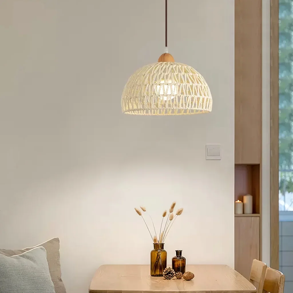 New Aesthetic Pendant Lamp Creative Bamboo Rattan Light Chandelier Light Ceiling Simple Pendant Light Tea House Cafe Restaurant