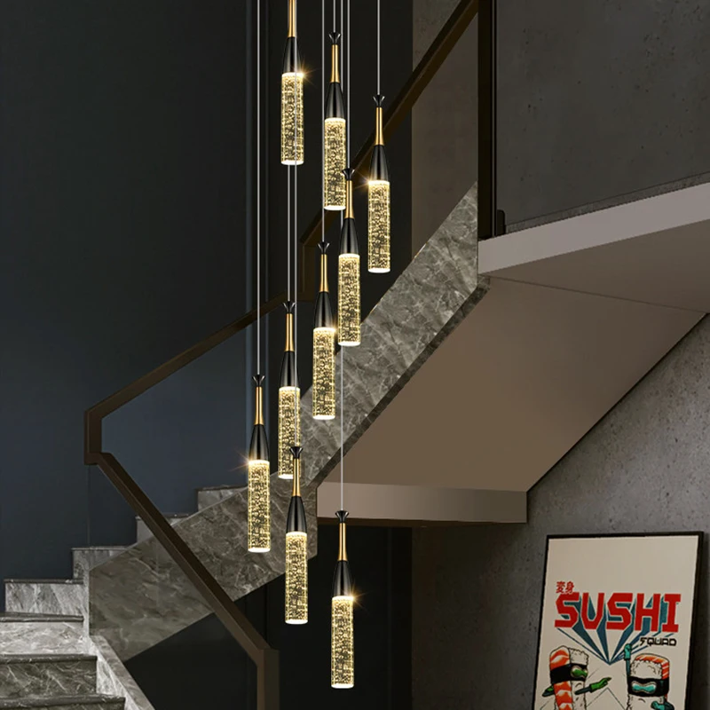 

Modern Crystal stair chandelier lights indoor lighting Ceiling lamp hanging light led Chandeliers for living room indoor lightin