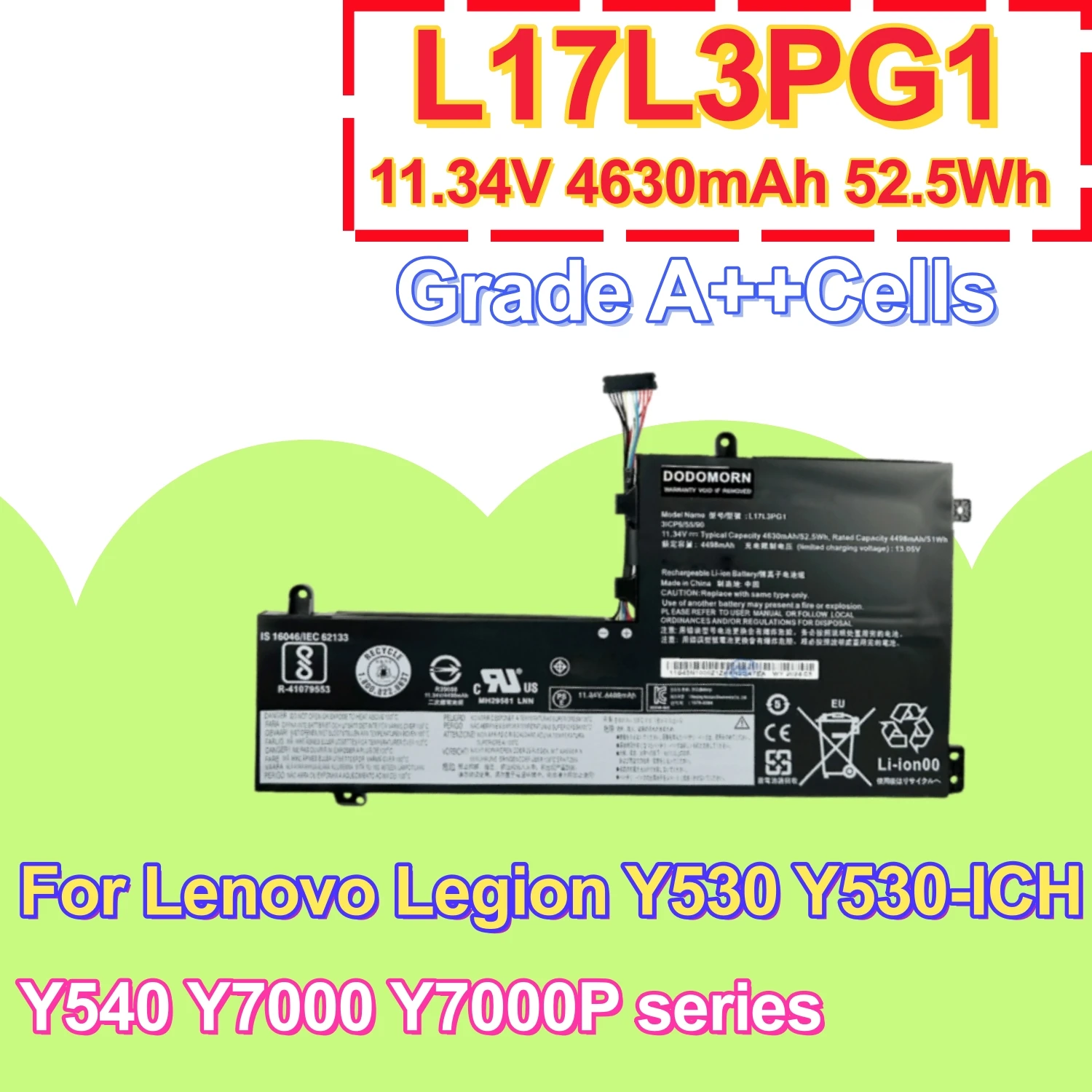 L17L3PG1 Laptop Battery For Lenovo Legion Y530 Y540 Y545 Y740 Y7000 2019 Y7000P L17C3PG1 L17M3PG1 L17M3PG2 L17M3PG3 5B10Q82428