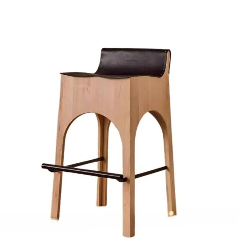 xx-Vintage Designer Bar Chair Minimalist High Wooden Foldable Bar Chair Ergonomic Modern Bancos Para Barra De Cocina Furniture*