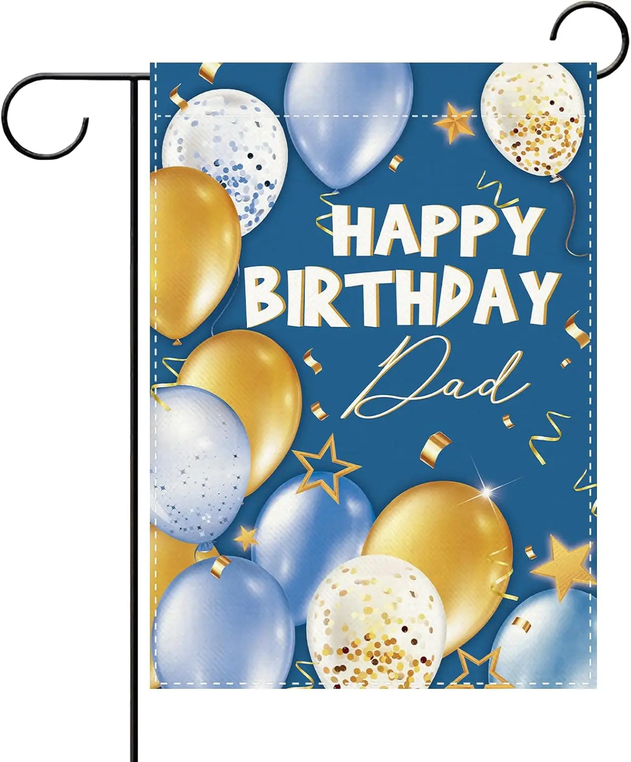 Happy Birthday Dad Balloons Decorative Garden Flag, Blue Gifts for Father Daddy Papa Small Yard Outside Decoration, Father&# jjp
