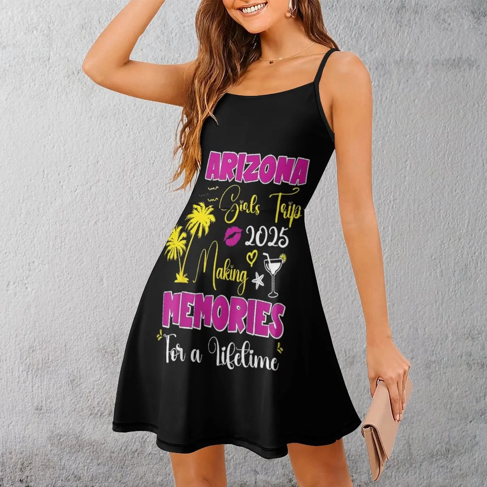 

Sexy Arizona Girls Trip 2025 Memories Women's Sling Dress Humor Graphic Parties Woman's Clothing Suspender Dress Graphic Vintag
