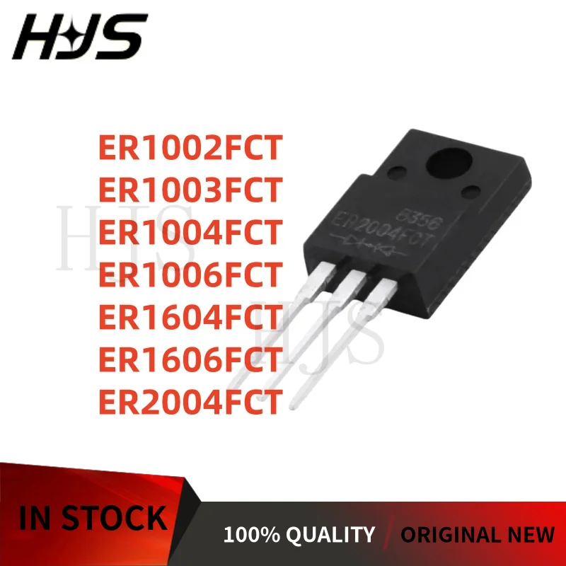 10Pcs 100% NEW ER1002FCT ER1003FCT ER1004FCT ER1006FCT ER1604FCT ER1606FCT ER2004FCT TO-220F Fast recovery diode ‌
