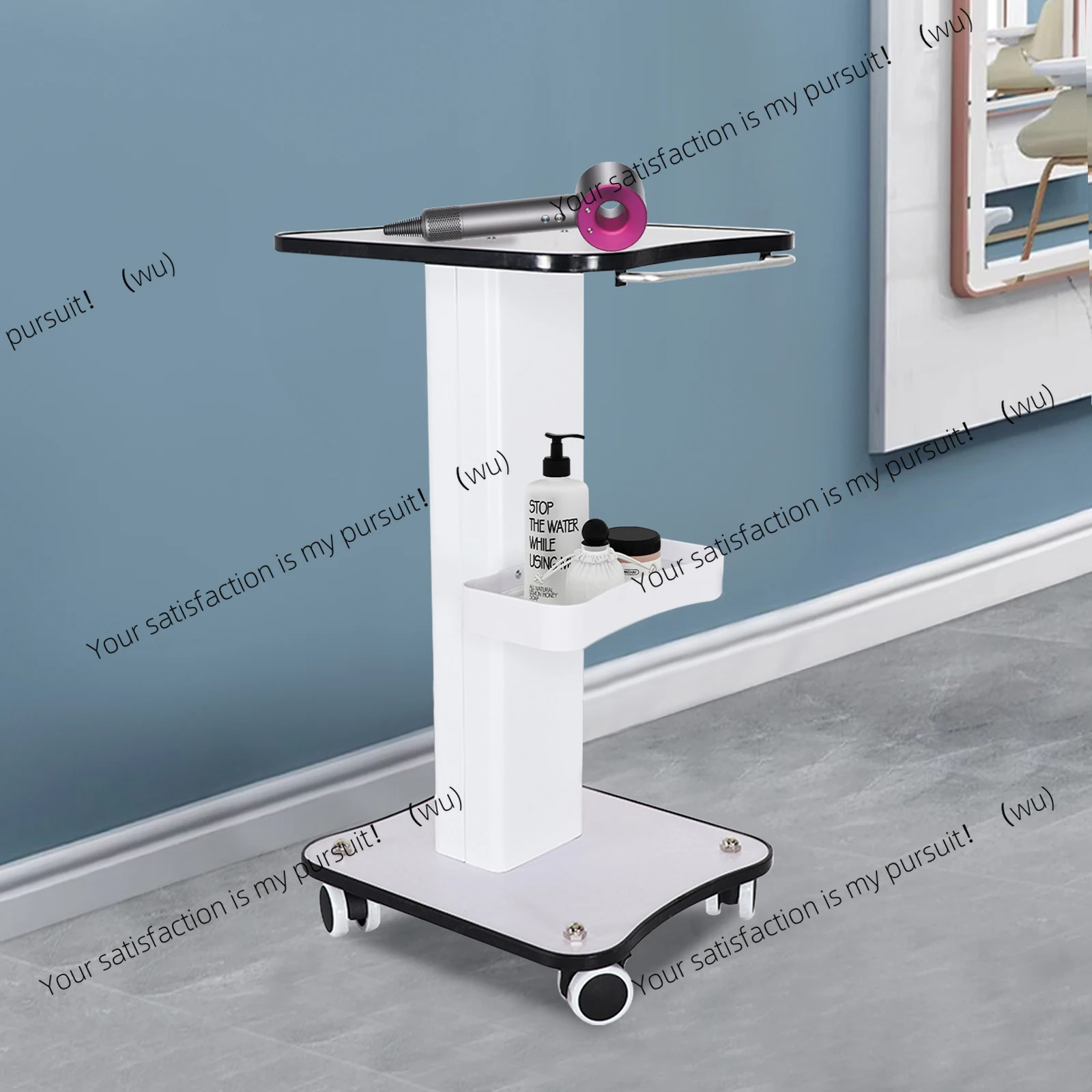 

Soporte de salón de belleza para SPA, carrito rodante, equipo, soporte para máquina, organizador de 3 niveles, 3,8 KG con mango