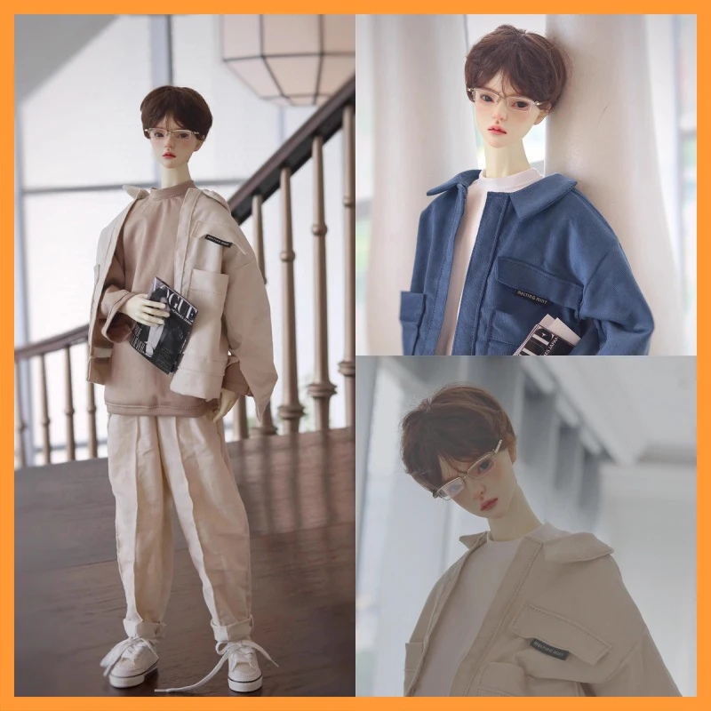 [High Quality] 1/3 Scale Casual Japanese Style Simple Corduroy Jacket Sweatshirt Pants Fit BJD Uncle Body Toys Fans DIY