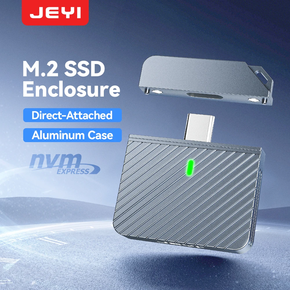 JEYI 2230 M.2 NVMe SSD Enclosure-USB 3.2 (10Gbps)Aluminum Enclosure with Magnetic Protective Cover,Direct-plug Design,TYPE-C