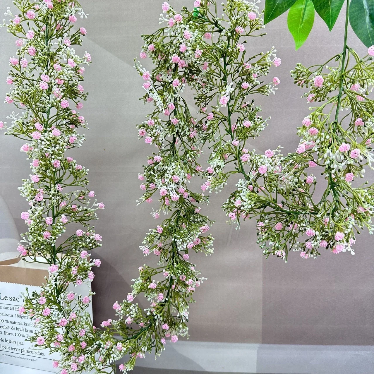 178 cm Künstliche Schleierkraut-Blumen-Ranke für Weihnachtsdekorationen, Neujahr, Heimdekoration, Treppenlayout, Party, Hochzeitsbogen-Dekor – Detail 3