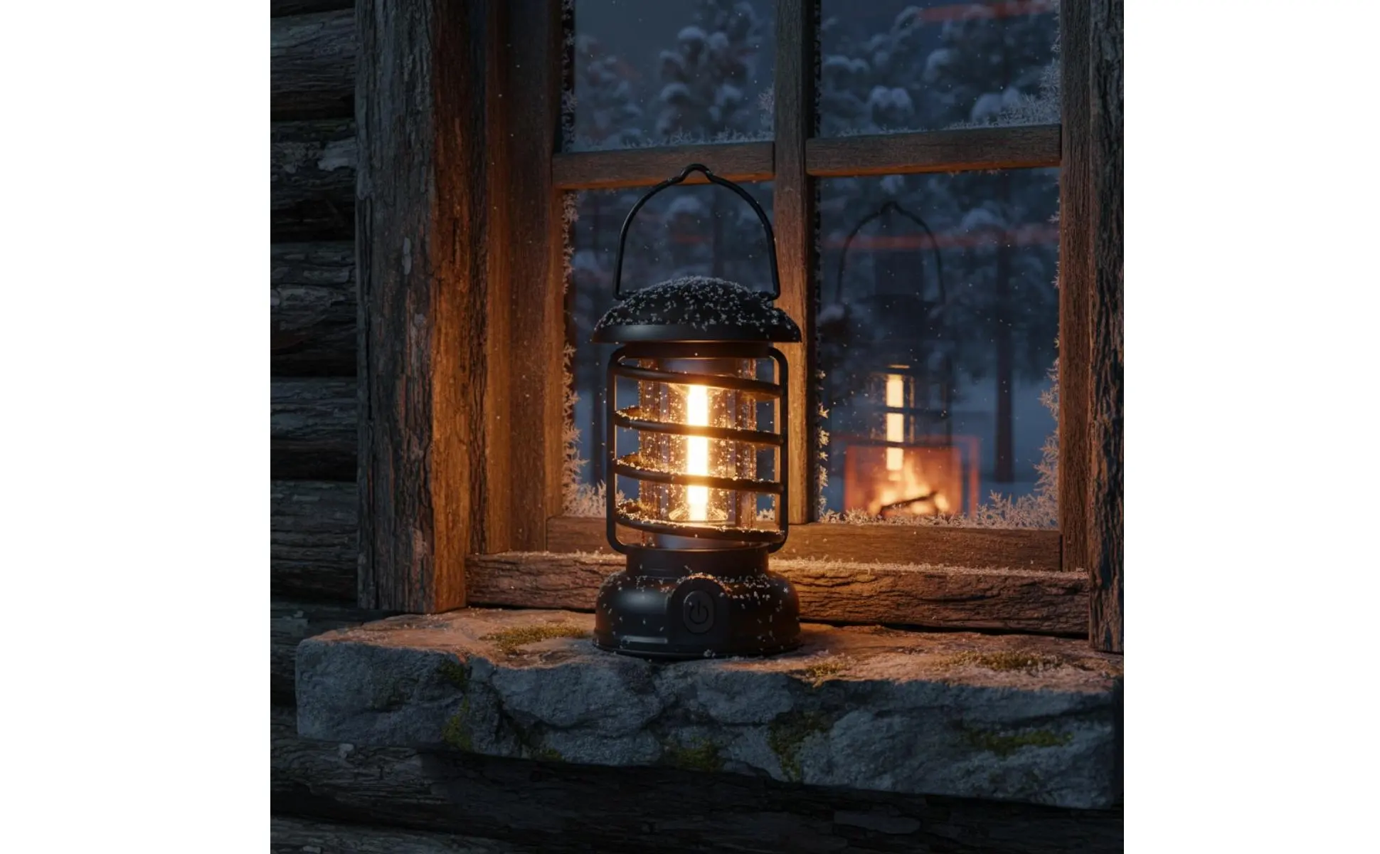 Retro Camping Lantern Two-Way Power Supply Vintage Design Luminous Component Lantern Battery-Operated Tent Lamp Outdoor Lighting