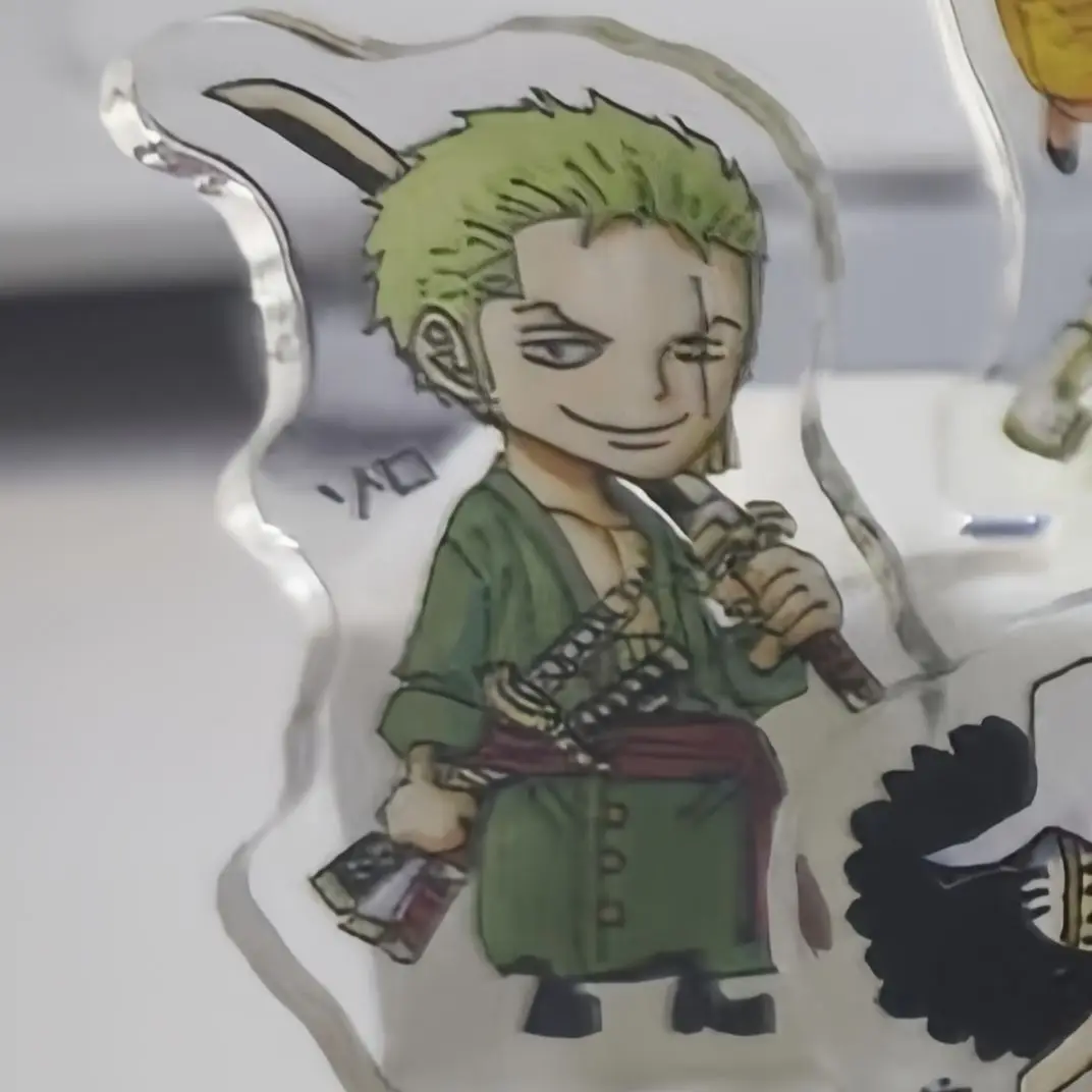Anime Peripherals Mini Monkey D. Luffy Figure Acrylic Stand Q Empress Boa Hancock Figurine Standing Plate Zoro Decoration Toys view 3