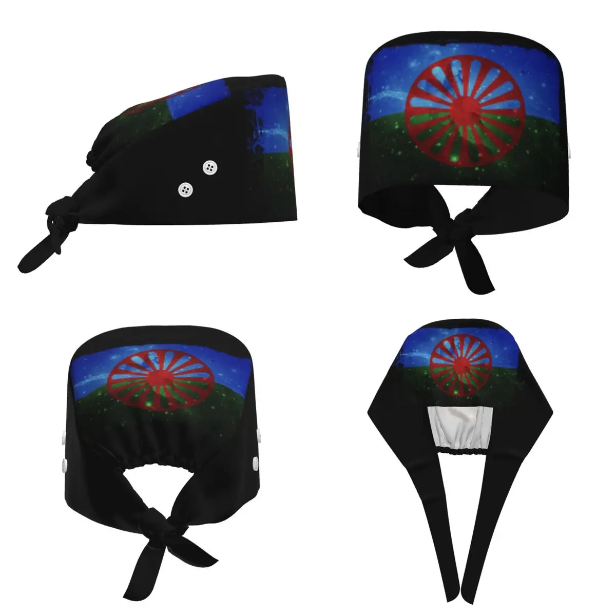 Romany Gypsy Flag Scrub Hat Doctor Working Surgical Cap Men Women Adjustable Nursing Caps for Dentist