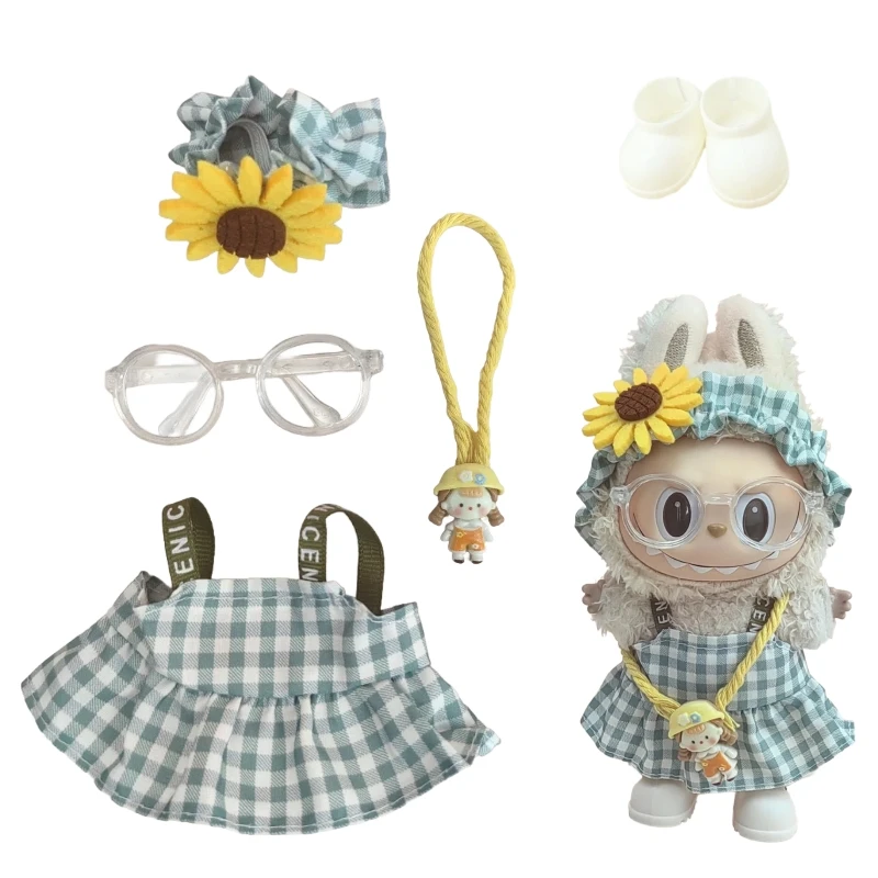 17 سنتيمتر ملابس الدمية القطيفة الصغيرة الزي اكسسوارات لكوريا Kpop Exo Labubu المعبود فراشة فستان الأميرة الملابس هدية