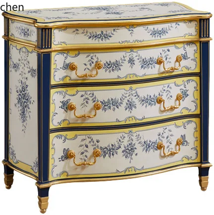 HXL Туалетный столик из цельного дерева, резьба по дереву, окрашенный настольный туалетный столик, зеркало, комод, мебель