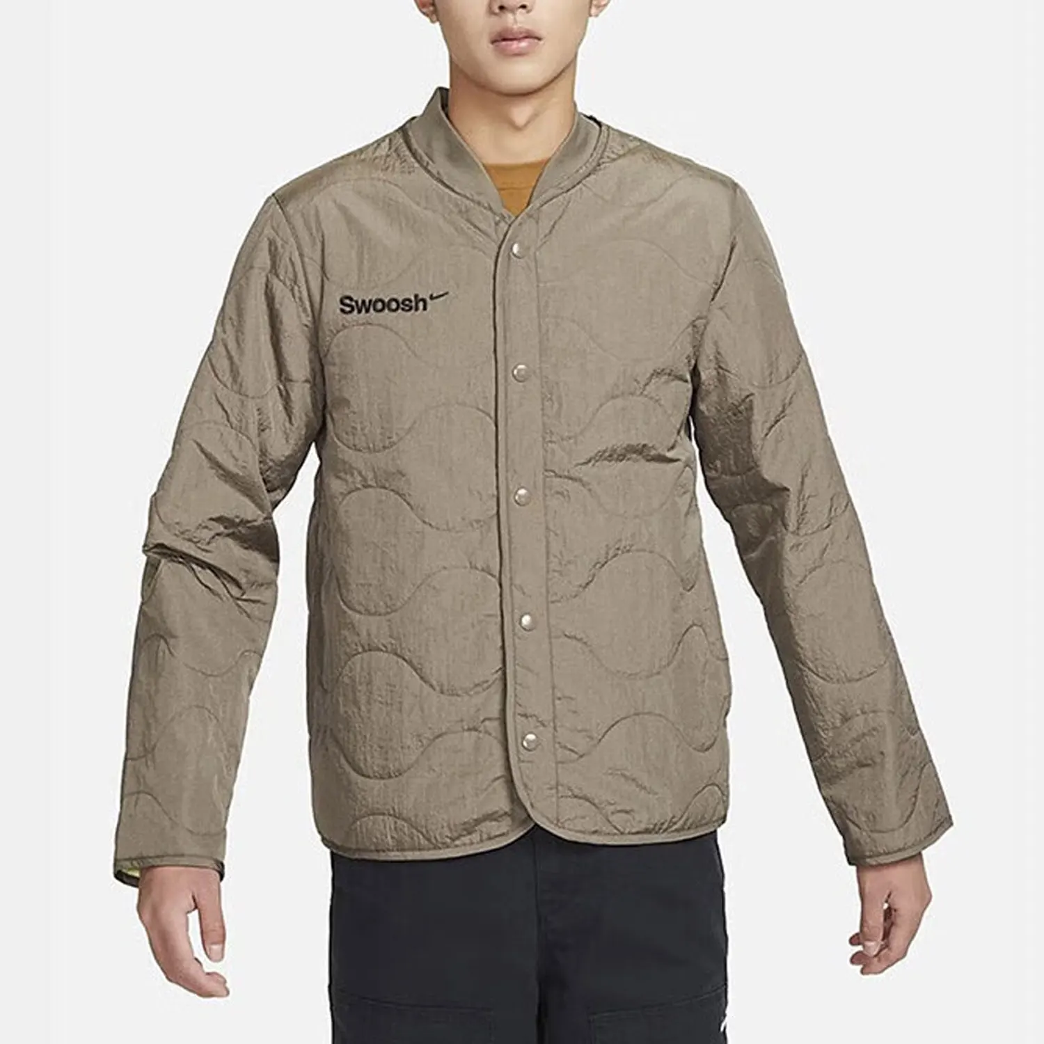 Nike genuine men's comfortable stand up collar sports casual warm jacket cotton jacket FB1909-031