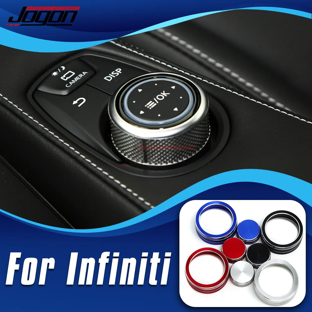 For Infiniti Q50 2021 2022 2023 Car Multimedia Knob Ring Volume Decoration Ring Knob Cover Sticker Car Interior Accessories