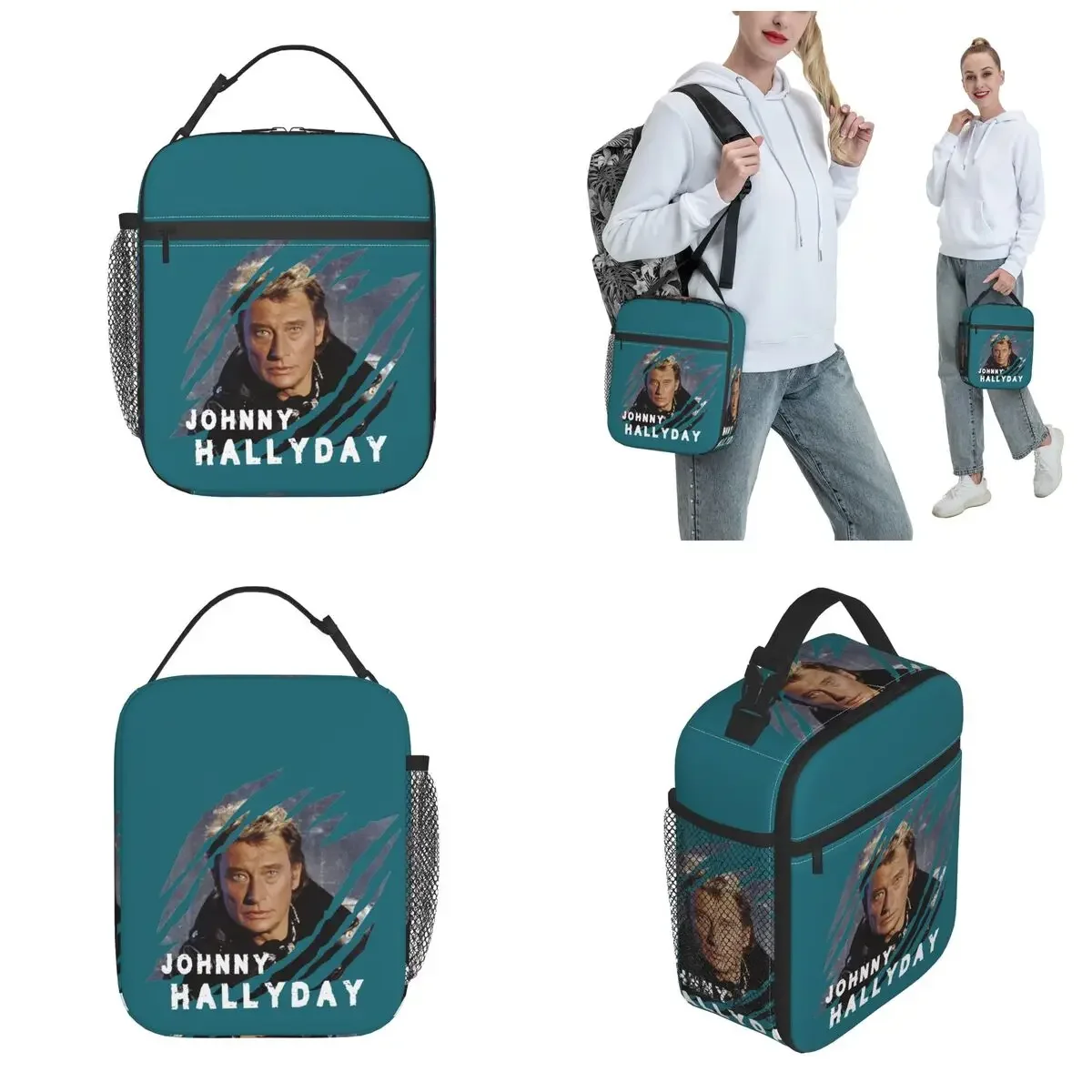 Insulated Lunch Tote Bag Johnny Hallyday Rocker Rocks Accessories Lunch Food Box Fashion Cooler Thermal Bento Box For School