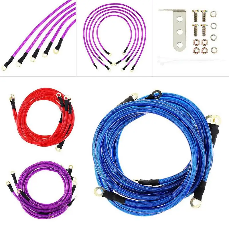 Car Ground Cables Auto Booster Jumper Grounding Wire System Kit Modification High Performance Wire Kit Car Truck  Accessories