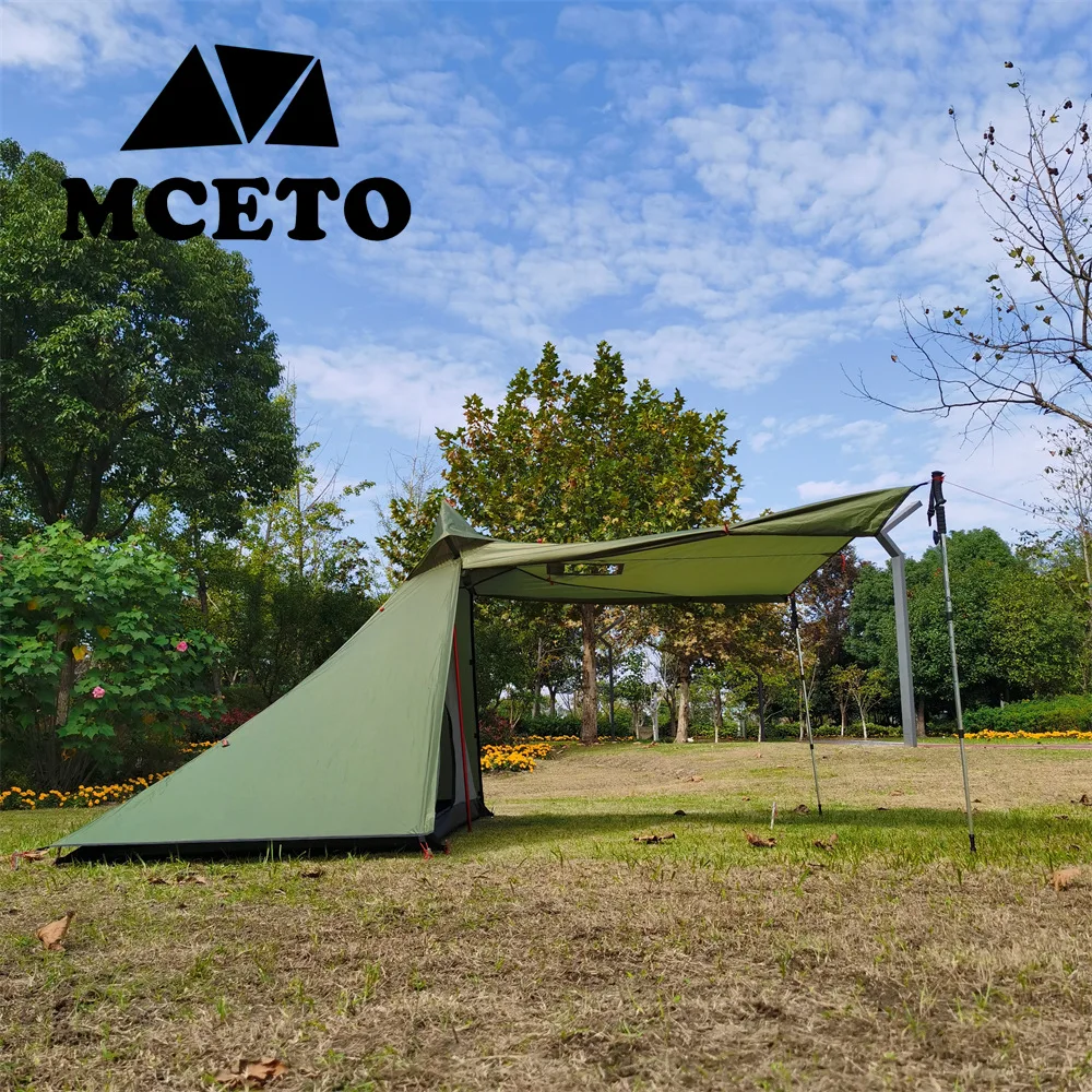 四隅に煙突が付いたキャンプ用薪ストーブ付きピラミッド型保温テ - Camping Quad のレビューと価格